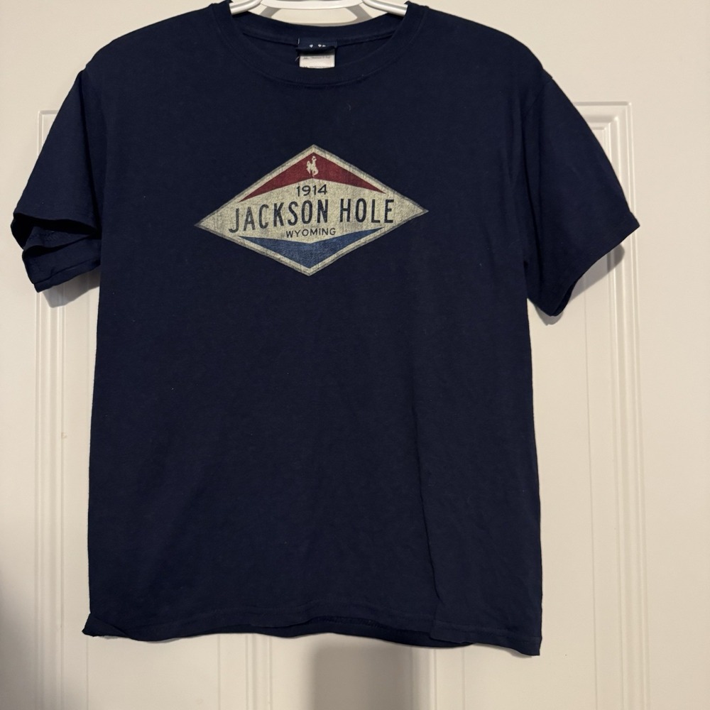 1914 Jackson Hole Wyoming Size Medium Shirt by Blue 84 Made in Haiti Unisex